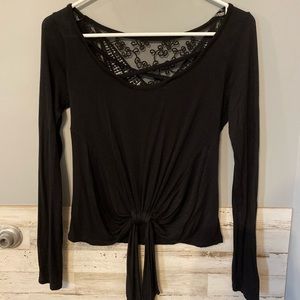 Long sleeve black blouse XS